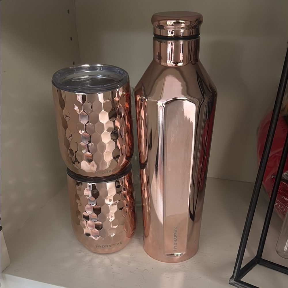 Rose Gold Bottle and Tumbler Set